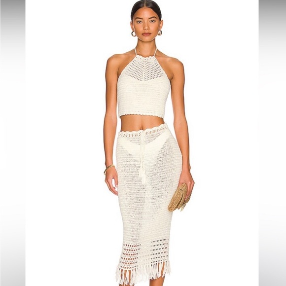 COPY - Revolve More to Come Angelina Halter Top and Skirt in Ivory - Picture 1 of 3